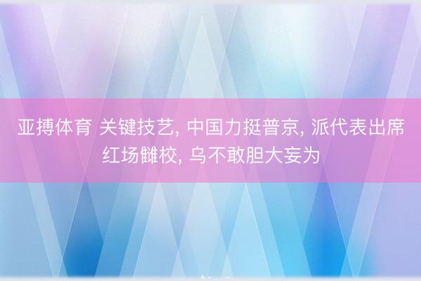 亚搏体育 关键技艺， 中国力挺普京， 派代表出席红场雠校， 乌不敢胆大妄为
