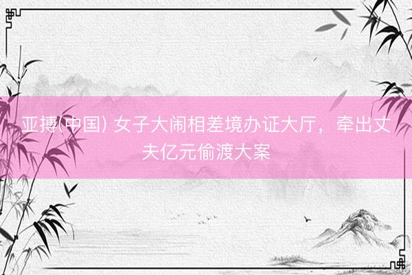 亚搏(中国) 女子大闹相差境办证大厅，牵出丈夫亿元偷渡大案