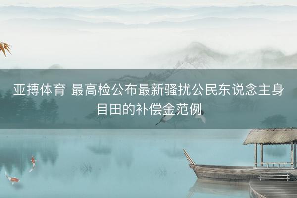 亚搏体育 最高检公布最新骚扰公民东说念主身目田的补偿金范例