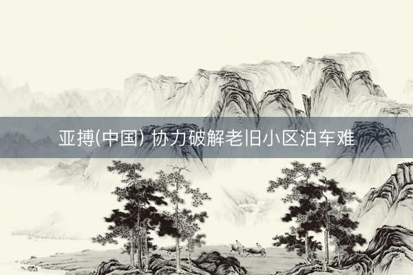 亚搏(中国) 协力破解老旧小区泊车难