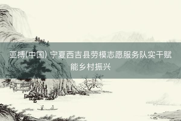 亚搏(中国) 宁夏西吉县劳模志愿服务队实干赋能乡村振兴