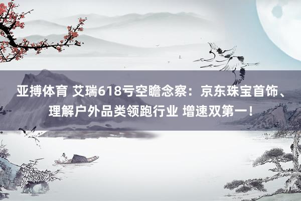 亚搏体育 艾瑞618亏空瞻念察：京东珠宝首饰、理解户外品类领跑行业 增速双第一！
