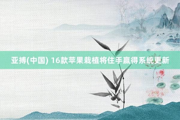 亚搏(中国) 16款苹果栽植将住手赢得系统更新